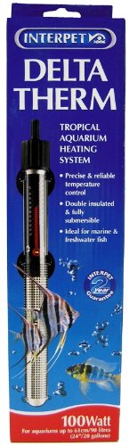 Interpet Deltatherm Aquarium Fish Tank Heater 50 W for Aquariums up to 45 litres Adjustable for Tropical And Marine 